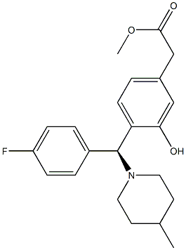 (S)-Methyl 2-(4-((4-fluorophenyl)(4-Methylpiperidin-1-yl)Methyl)-3-hydroxyphenyl)acetate Struktur