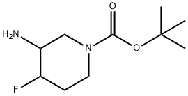 tert-butyl 3-aMino-4-fluoropiperidine-1-carboxylate Struktur