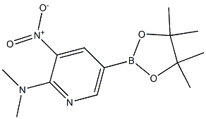 N,N-二甲基-3-硝基-5-(4,4,5,5-四甲基-1,3,2-二氧雜環(huán)戊硼烷-2-基)吡啶-2-胺, , 結(jié)構(gòu)式