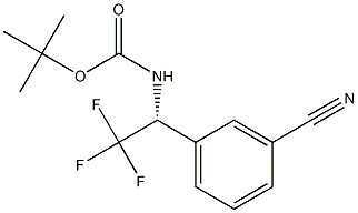 (R)-tert-butyl (1-(3-cyanophenyl)-2,2,2-trifluoroethyl)carbaMate Struktur