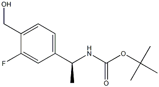 (S)-tert-butyl (1-(3-fluoro-4-(hydroxyMethyl)phenyl)ethyl)carbaMate Struktur