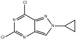 5,7-DICHLORO-2-CYCLOPROPYL-2H-PYRAZOLO[4,3-D]PYRIMIDINE Struktur