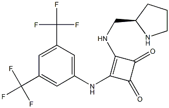 3-[[3,5-bis(trifluoroMethyl)phenyl]aMino]-4-[[(2R)-2-pyrrolidinylMethyl]aMino]-3-Cyclobutene-1,2-dione Struktur