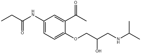 N-(3-acetyl-4-(2-hydroxy-3-(isopropylaMino)propoxy)phenyl)propionaMide Struktur