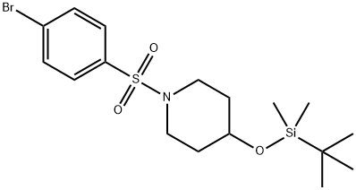 1-((4-broMophenyl)sulfonyl)-4-((tert-butyldiMethylsilyl)oxy)piperidine Struktur