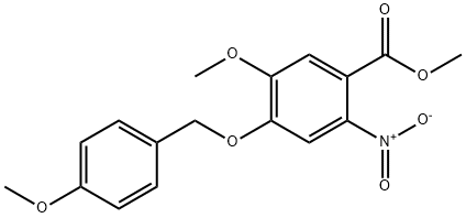 Methyl 5-Methoxy-4-((4-Methoxybenzyl)oxy)-2-nitrobenzoate Struktur