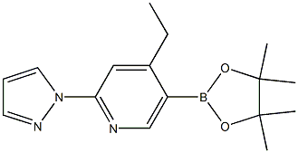 4-ETHYL-2-(1H-PYRAZOL-1-YL)-5-(4,4,5,5-TETRAMETHYL-1,3,2-DIOXABOROLAN-2-YL)PYRIDINE Struktur