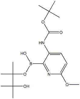 Boc-3-AMino-6-Methoxypyridine-2-boronic acid pinacol ester Struktur