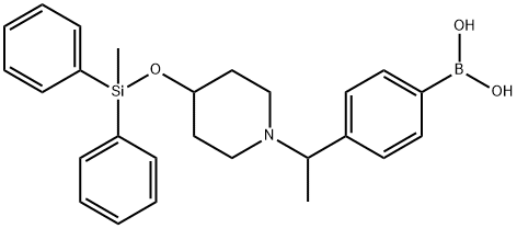 (4-(1-(4-((tert-butyldiphenylsilyl)oxy)piperidin-1-yl)ethyl)phenyl)boronic acid Struktur