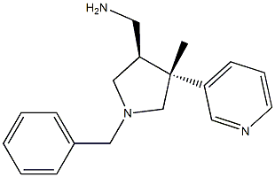 ((3R,4R)-1-benzyl-4-Methyl-4-(pyridin-3-yl)pyrrolidin-3-yl)MethanaMine Struktur