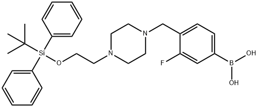 (4-((4-(2-((tert-butyldiphenylsilyl)oxy)ethyl)piperazin-1-yl)Methyl)-3-fluorophenyl)boronic acid Struktur