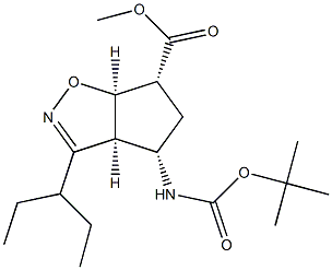 (3aS,4S,6R,6aR)-Methyl 4-(tert-butoxycarbonylaMino)-3-(pentan-3-yl)-4,5,6,6a-tetrahydro-3aH-cyclopenta[d]isoxazole-6-carboxylate Struktur