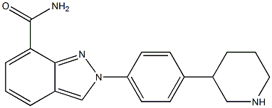 2-(4-(piperidin-3-yl)phenyl)-2H-indazole-7-carboxaMide Struktur