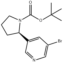 (R)-tert-butyl 2-(5-broMopyridin-3-yl)pyrrolidine-1-carboxylate Struktur