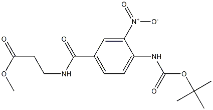 3-(4-((tert-Butoxycarbonyl)aMino)-3-nitrobenzaMido)propanoic Acid Methyl Ester Struktur