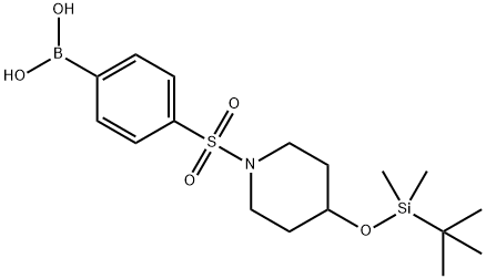 (4-((4-((tert-butyldiMethylsilyl)oxy)piperidin-1-yl)sulfonyl)phenyl)boronic acid Struktur