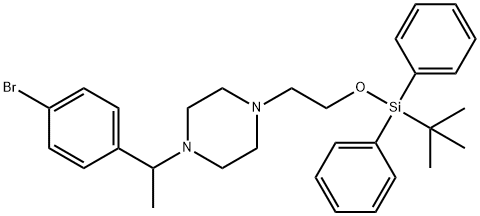 1-(1-(4-broMophenyl)ethyl)-4-(2-((tert-butyldiphenylsilyl)oxy)ethyl)piperazine Struktur