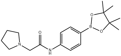 2-(pyrrolidin-1-yl)-N-(4-(4,4,5,5-tetraMethyl-1,3,2-dioxaborolan-2-yl)phenyl)acetaMide Struktur