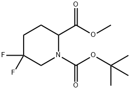 1-tert-butyl 2-Methyl 5,5-difluoropiperidine-1,2-dicarboxylate Struktur