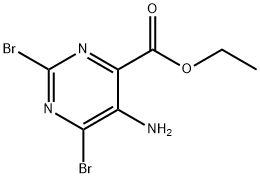 ethyl 5-aMino-2,6-dibroMopyriMidine-4-carboxylate Struktur