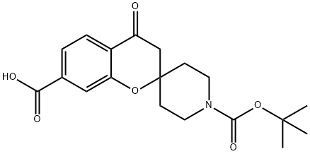 TERT-BUTYL 7-CARBOXY-4-OXO-SPIRO[CHROMAN-2,4-PIPERIDINE]-1-CARBOXYLATE Struktur