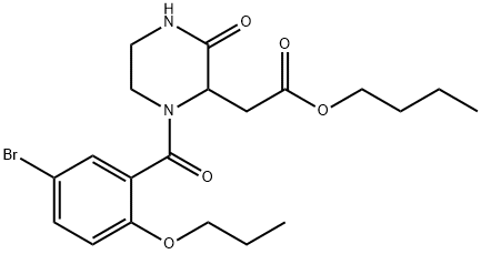 butyl [1-(5-bromo-2-propoxybenzoyl)-3-oxo-2-piperazinyl]acetate Struktur