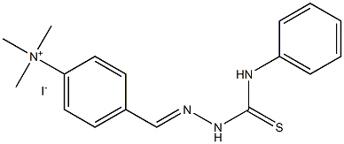 trimethyl-[4-[(E)-(phenylcarbamothioylhydrazinylidene)methyl]phenyl]azanium:iodide Struktur