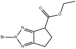 2-Bromo-5,6-dihydro-4H-cyclopentathiazole-4-carboxylic acid ethyl ester Struktur