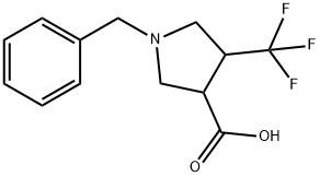 1-Benzyl-4-trifluoromethyl-pyrrolidine-3-carboxylic acid Struktur