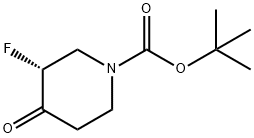 tert-butyl (3R)-3-fluoro-4-oxopiperidine-1-carboxylate Struktur