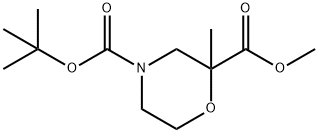 4-tert-butyl 2-ethyl 2-methylmorpholine-2,4-dicarboxylate Struktur