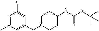 tert-Butyl 1-(3-fluoro-5-methylbenzyl)piperidin-4-ylcarbamate Struktur