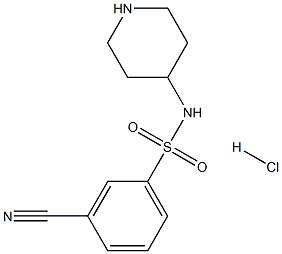 3-Cyano-N-piperidin-4-yl-benzenesulfonamide hydrochloride Struktur