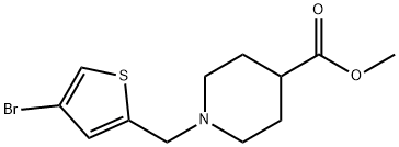 methyl 1-((4-bromothiophen-2-yl)methyl)piperidine-4-carboxylate Struktur