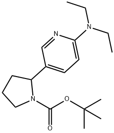 2-(6-Diethylamino-pyridin-3-yl)-pyrrolidine-1-carboxylic acid tert-butyl ester Struktur