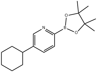 5-cyclohexyl-2-(4,4,5,5-tetramethyl-1,3,2-dioxaborolan-2-yl)pyridine Struktur