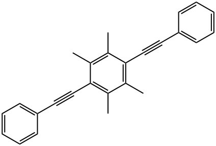 1,2,4,5-Tetramethyl-3,6-bis(2-phenylethynyl)benzene Struktur