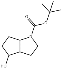 tert-butyl 4-hydroxy-octahydrocyclopenta[b]pyrrole-1-carboxylate Struktur