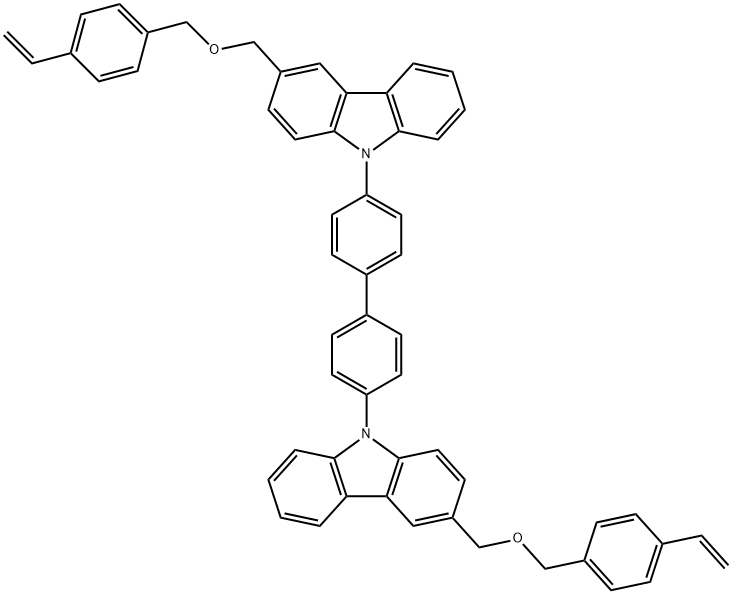 4,4'-Bis(3-((4-vinylphenoxy)methyl)-9H -carbazol-9-yl)biphenyl Struktur