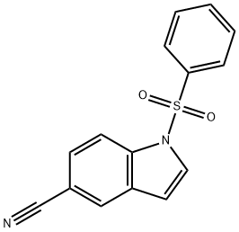 1-benzenesulfonyl-1H-indole-5-carbonitrile Struktur