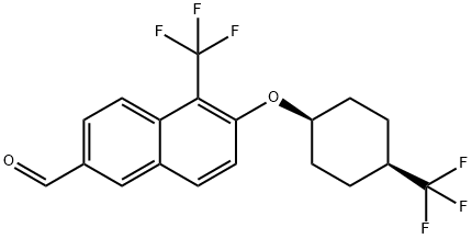 5-(trifluoromethyl)-6-((1s,4s)-4-(trifluoromethyl)cyclohexyloxy)-2-naphthaldehyde Struktur