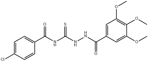 4-chloro-N-{[2-(3,4,5-trimethoxybenzoyl)hydrazino]carbonothioyl}benzamide Struktur