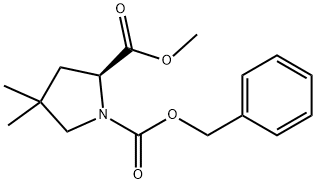 (S)-1-Cbz-4,4-dimethyl-pyrrolidine-2-carboxylic acid methyl ester Struktur