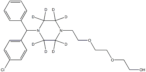 2-[2-[2-[4-[(4-chlorophenyl)-phenylmethyl]-2,2,3,3,5,5,6,6-octadeuteriopiperazin-1-yl]ethoxy]ethoxy]ethanol Struktur