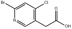 2-(6-bromo-4-chloropyridin-3-yl)acetic acid Struktur