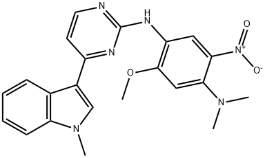 1,4-Benzenediamine, 5-methoxy-N1,N1-dimethyl-N4-[4-(1-methyl-1H-indol-3-yl)-2-pyrimidinyl]-2-nitro- Struktur