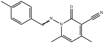 4,6-dimethyl-1-[(4-methylbenzylidene)amino]-2-oxo-1,2-dihydro-3-pyridinecarbonitrile Struktur