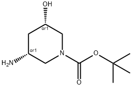 (3S,5R)-3-Amino-5-hydroxy-piperidine-1-carboxylic acid tert-butyl ester Struktur