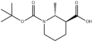 2R,3S-1-Boc-2-methyl-piperidine-3-carboxylic acid Struktur