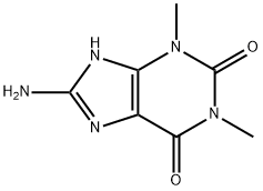 1H-Purine-2,6-dione, 8-amino-3,7-dihydro-1,3-dimethyl- Struktur